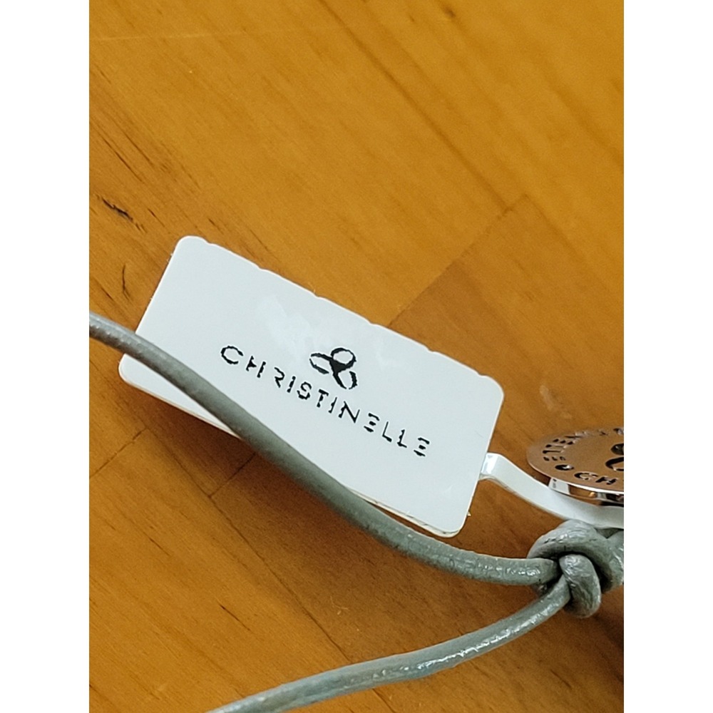 CHRISTINELLE Gray Crystal Wrap Bracelet Necklace NWT w Pouch Boho - Picture 3 of 11
